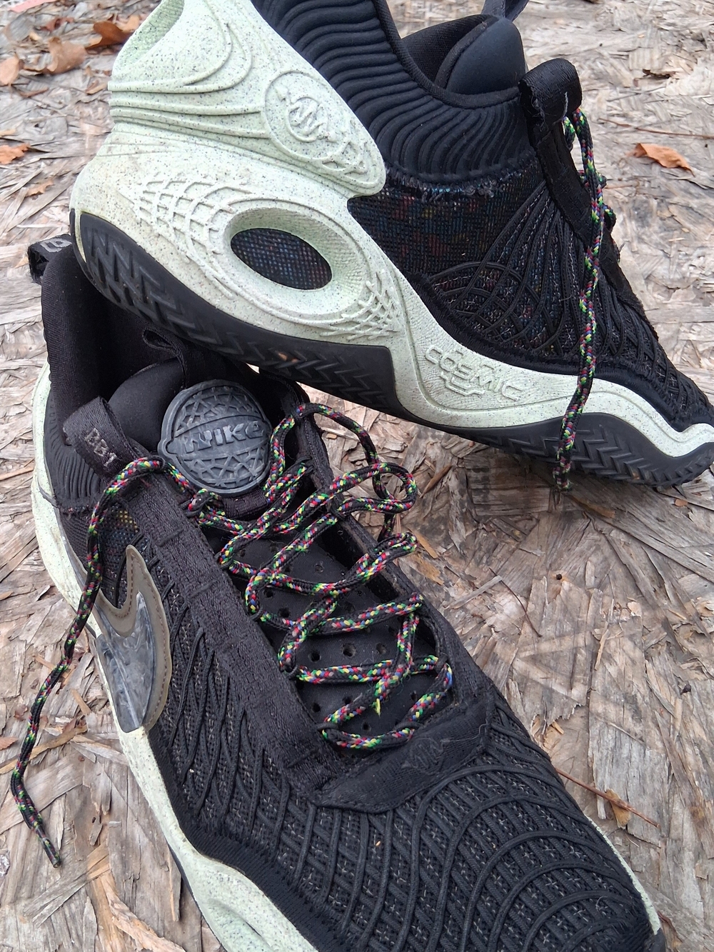 Nike Cosmic Unity Black Knit Athletic Sneakers with Mint Green Speckled Midsole
